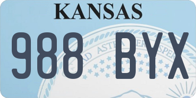 KS license plate 988BYX