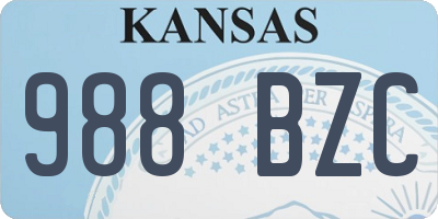 KS license plate 988BZC