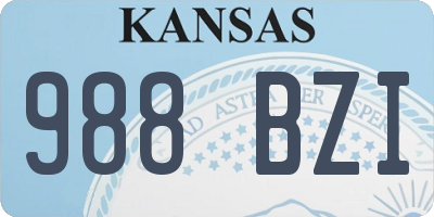 KS license plate 988BZI