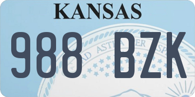 KS license plate 988BZK