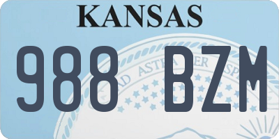 KS license plate 988BZM
