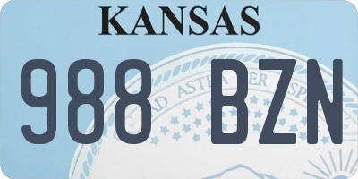 KS license plate 988BZN