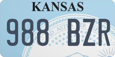 KS license plate 988BZR