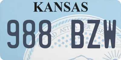 KS license plate 988BZW