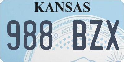 KS license plate 988BZX
