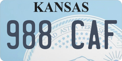KS license plate 988CAF