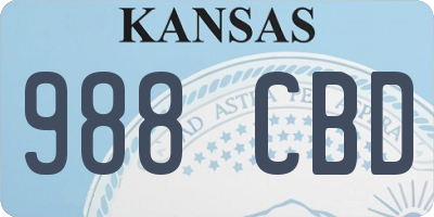 KS license plate 988CBD