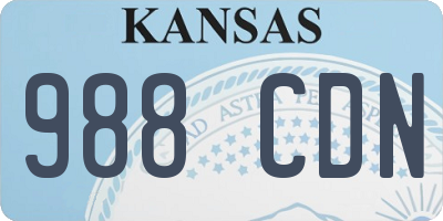 KS license plate 988CDN