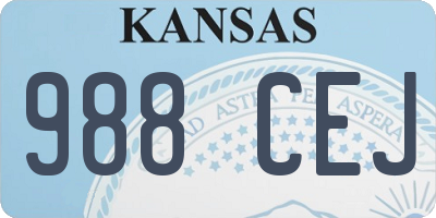 KS license plate 988CEJ