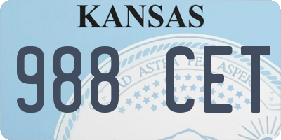 KS license plate 988CET