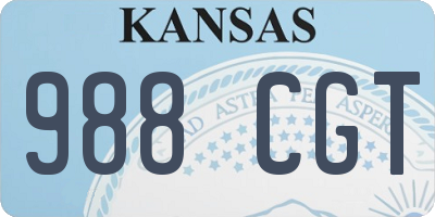KS license plate 988CGT