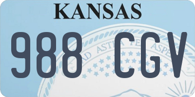 KS license plate 988CGV