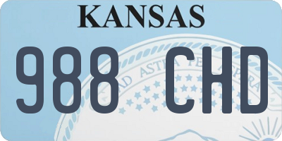 KS license plate 988CHD
