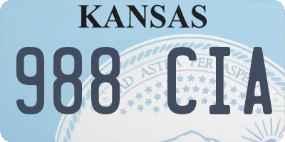 KS license plate 988CIA
