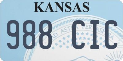 KS license plate 988CIC