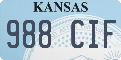 KS license plate 988CIF