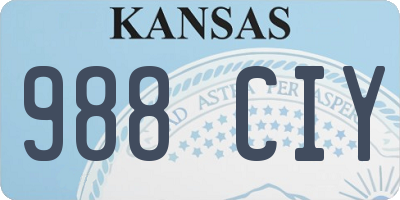 KS license plate 988CIY