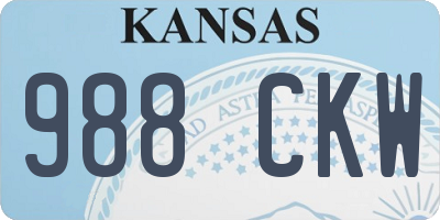 KS license plate 988CKW