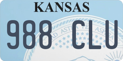 KS license plate 988CLU