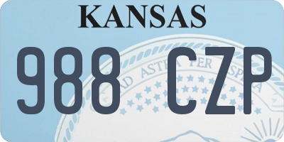 KS license plate 988CZP