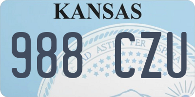 KS license plate 988CZU