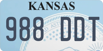 KS license plate 988DDT
