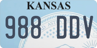 KS license plate 988DDV