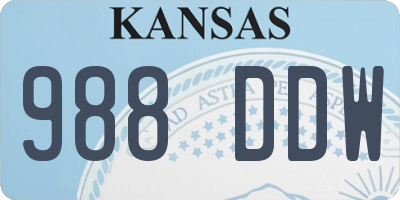 KS license plate 988DDW