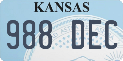 KS license plate 988DEC