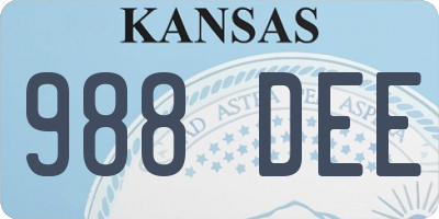 KS license plate 988DEE