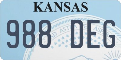 KS license plate 988DEG