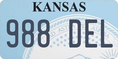 KS license plate 988DEL