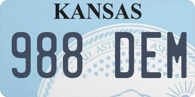 KS license plate 988DEM