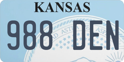 KS license plate 988DEN