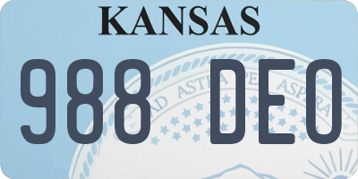 KS license plate 988DEO