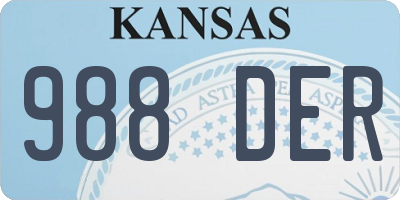 KS license plate 988DER