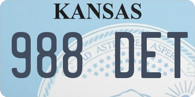 KS license plate 988DET
