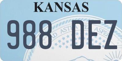 KS license plate 988DEZ