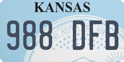 KS license plate 988DFB