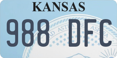 KS license plate 988DFC