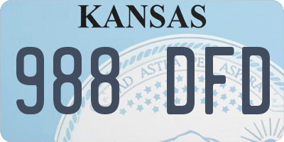 KS license plate 988DFD