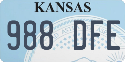 KS license plate 988DFE