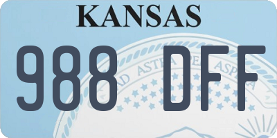KS license plate 988DFF