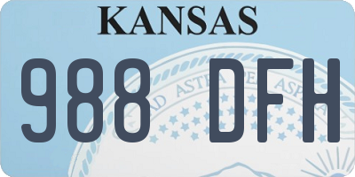 KS license plate 988DFH