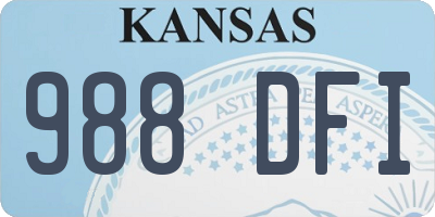 KS license plate 988DFI