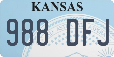 KS license plate 988DFJ