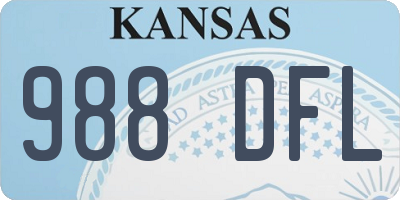 KS license plate 988DFL