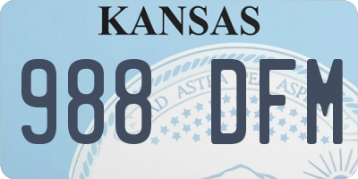 KS license plate 988DFM