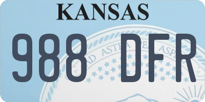 KS license plate 988DFR