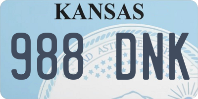 KS license plate 988DNK